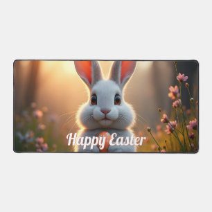 Fröhlicher Osterhase im Zauber des Frühlings Desk Mat