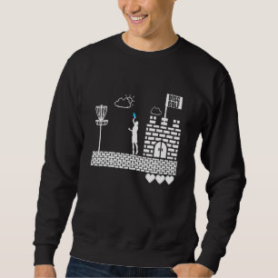 Frolf Crazy Retro 8 Bit Frisbee Discgolf Sweatshirt
