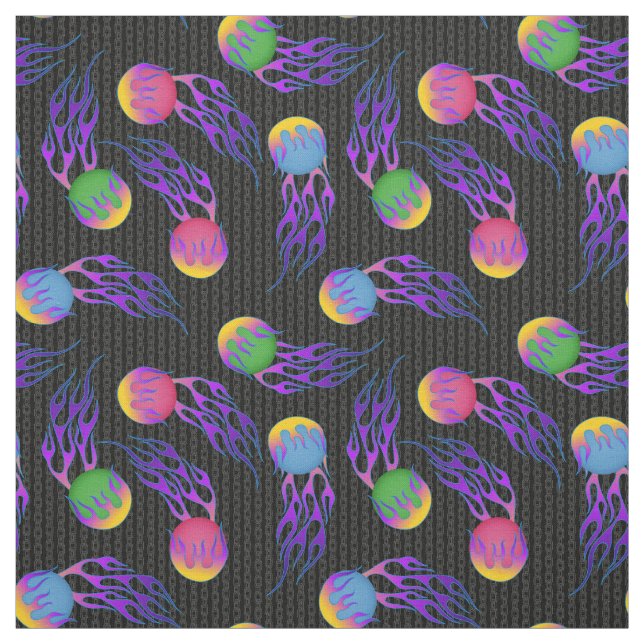 Frolf - Flaming Disc Golf  Fabric (Swatch)
