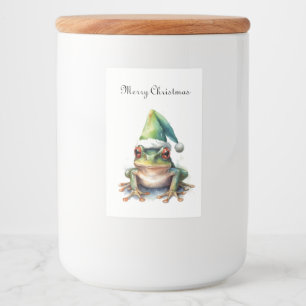 Frolic Christmas Frog, custom Food Label