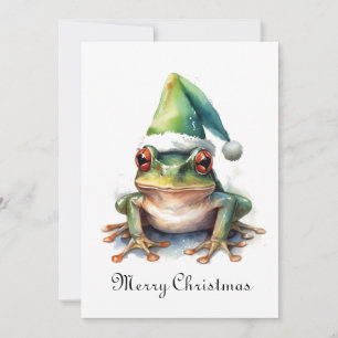 Frolic Christmas Frog, custom Holiday Card