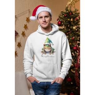 Frolic Christmas Frog, custom Hoodie