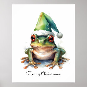 Frolic Christmas Frog, custom Poster