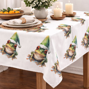 Frolic Christmas Frog  Tablecloth