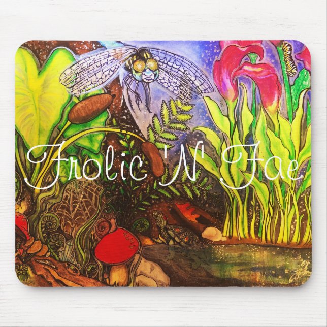 Frolic n Fae, Original artwork "By The Pond"  Mouse Pad (Front)