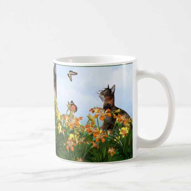 Frolicking Calico Coffee Mug (Right)