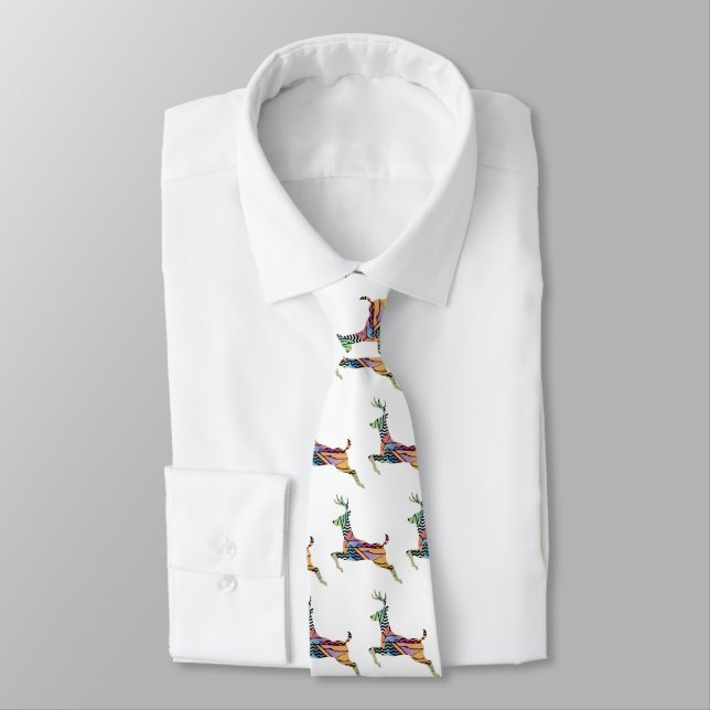 Frolicking Deer  Tie (Tied)