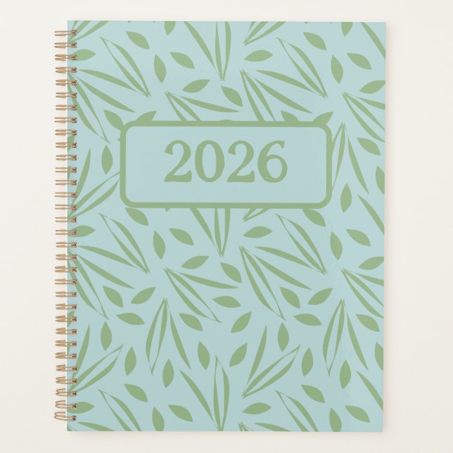 Frolicking In The Foliage: Green on Light Green Planner (Front)