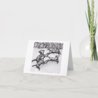 Frolicking Lambs Thank You Card