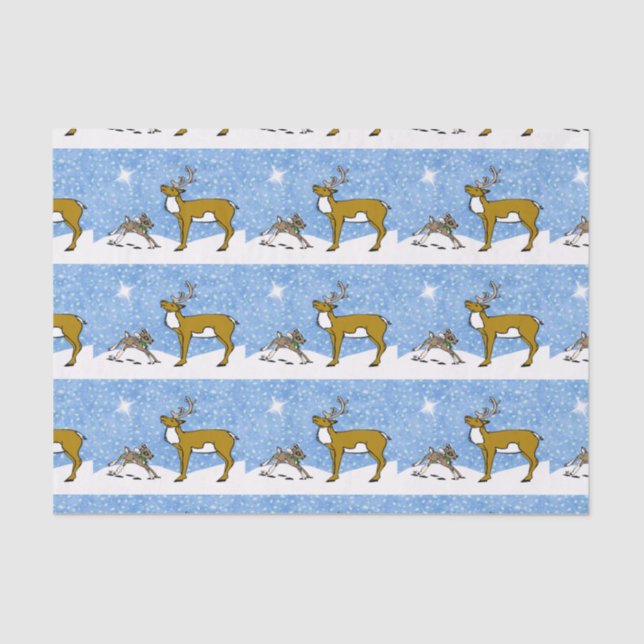 Frolicking Reindeer Tissue Paper (Front)