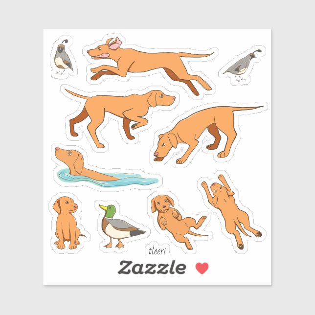 Frolicking Vizslas Stylised Drawings (Sheet)