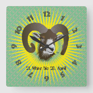From 21 March to 20 April Square Wall Clock
