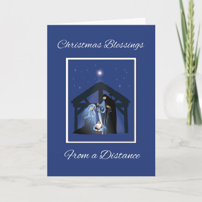 From a Distance to Yours Christmas Blessing Manger Card (Front)