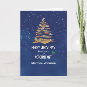 From Accountant Christmas Tree Customisable Name  Card