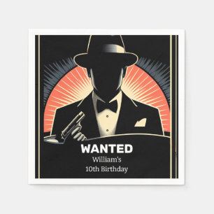 From Adult kids 90s boy Retro Mafia 10th Birthday Napkin