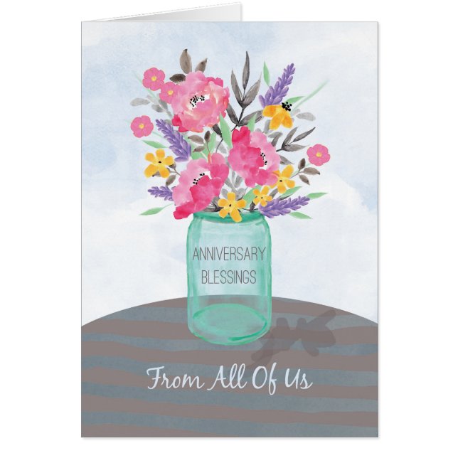 From All of Us Anniversary Blessings Jar Vase (Front)