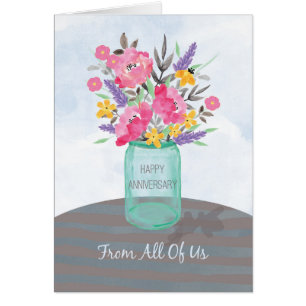 From All Of Us Anniversary Jar Vase with Flowers