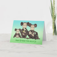 From All of Us Birthday Cartoon of A Monkey Family