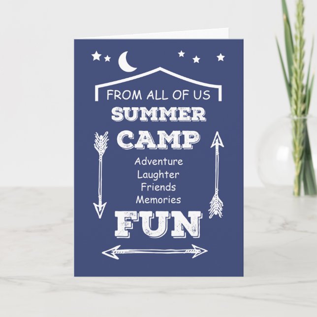 From All of Us Camp Fun Navy Blue, Thinking of You Card (Front)