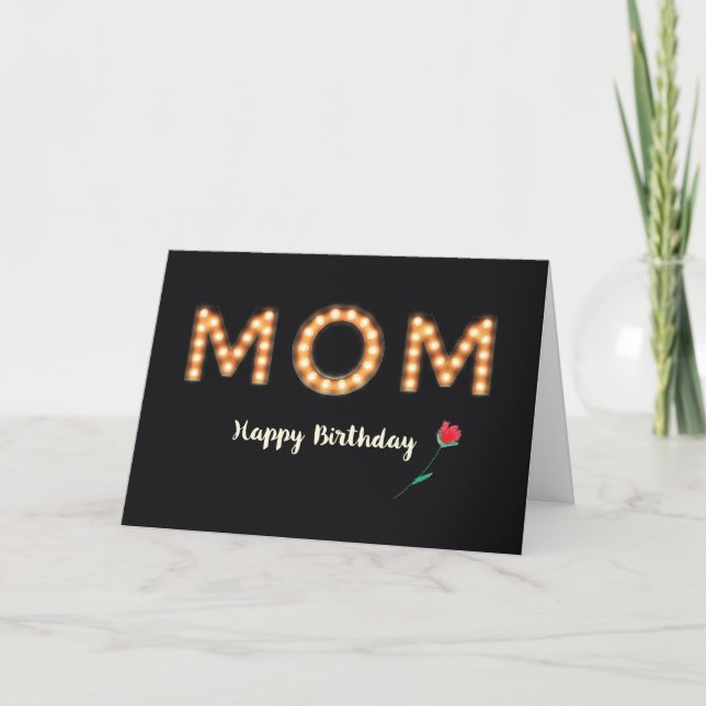 From All of Us, MoM, Happy Birthday, Marquee Light Card (Front)