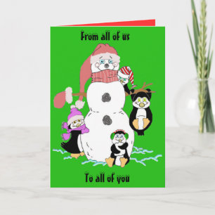 From all of us Snowman Greeting Card