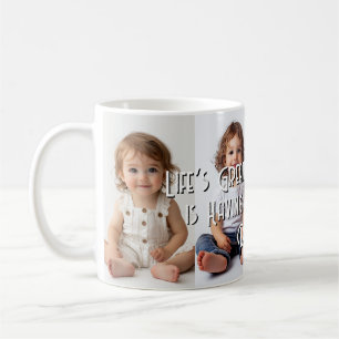 From birth to adult custom collage photos coffee mug