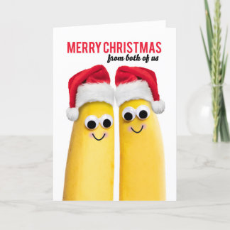 From Both of Us Merry Christmas Funny Bananas Holiday Card