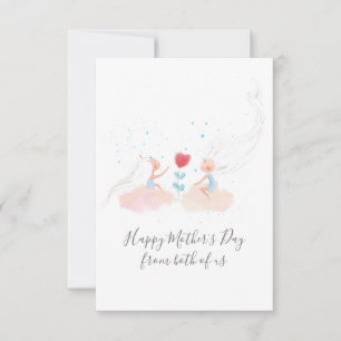 From Both of Us Sweet Girls Mother's Day Flat Card
