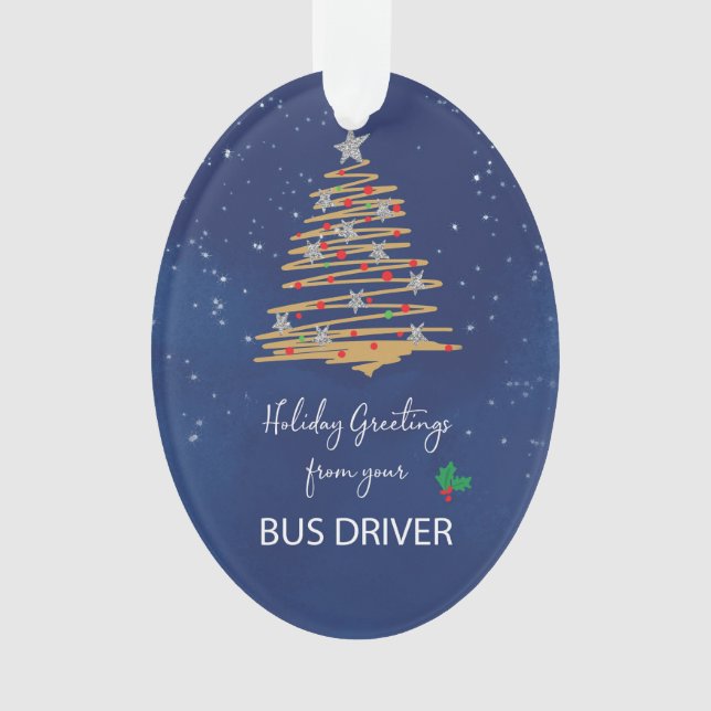 FROM Bus Driver Christmas Tree Customisable Name Ornament (Front)