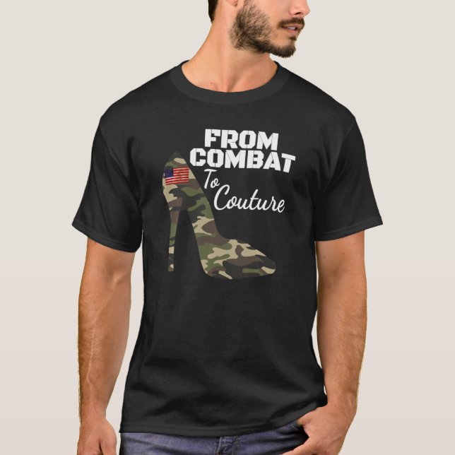 From Combat To Couture Women S Camo High Heel T-Shirt (Front)