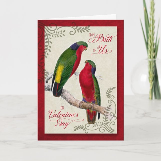from Couple Valentine's Day Lorikeet Parrots Holiday Card (Front)