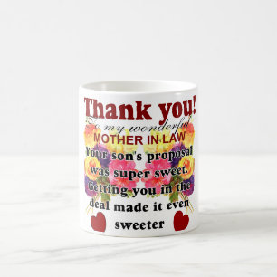from daughter in law to mother in law thanks coffee mug