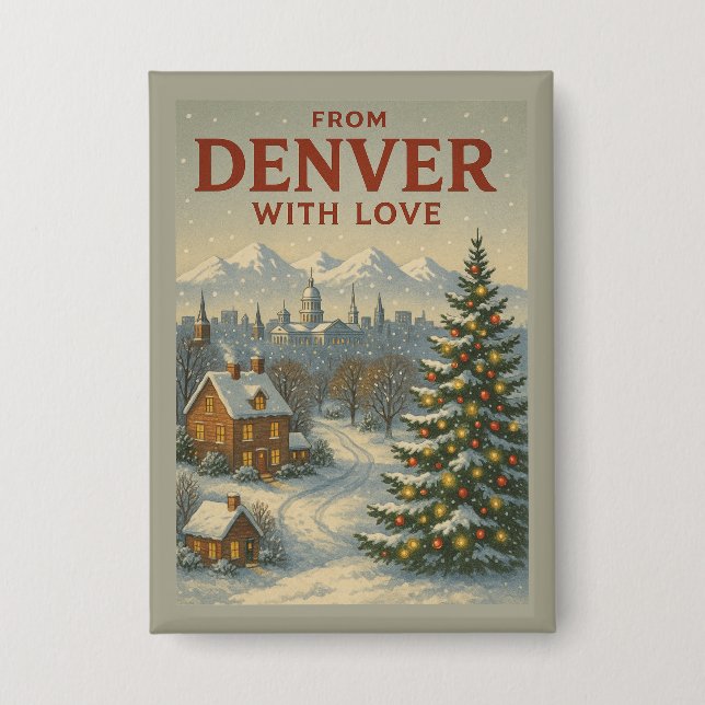 From Denver With Love Holiday Button (Front)
