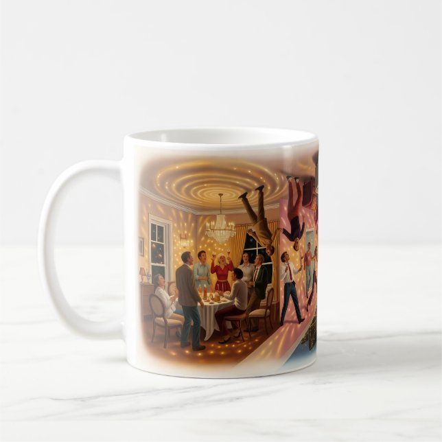 From Dinner to Ceiling Party Surreal Mug (Left)
