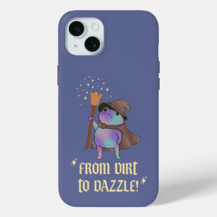 From Dirt to Dazzle Funny Wizard Frog Witch Hat iPhone 15 Mini Case