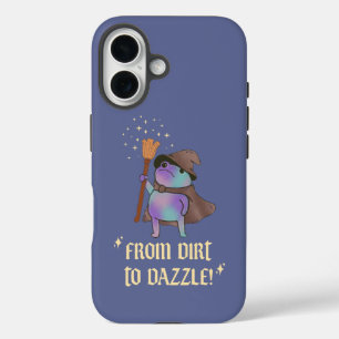 From Dirt to Dazzle Funny Wizard Frog Witch Hat iPhone 16 Case
