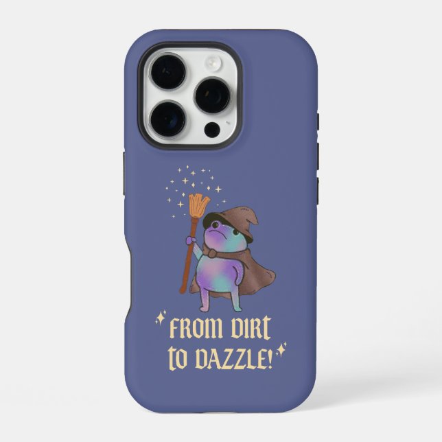 From Dirt to Dazzle Funny Wizard Frog Witch Hat  iPhone Case (Back)