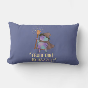 From Dirt to Dazzle Funny Wizard Frog Witch Hat Lumbar Cushion