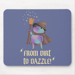 From Dirt to Dazzle Funny Wizard Frog Witch Hat Mouse Pad