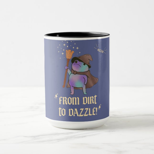 From Dirt to Dazzle Funny Wizard Frog Witch Hat  Mug (Center)