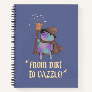 From Dirt to Dazzle Funny Wizard Frog Witch Hat Notebook