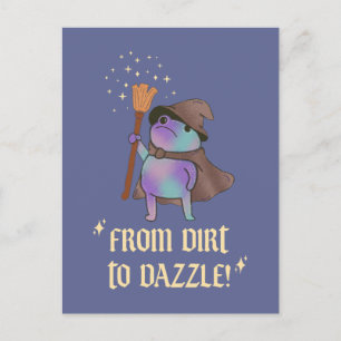 From Dirt to Dazzle Funny Wizard Frog Witch Hat Postcard