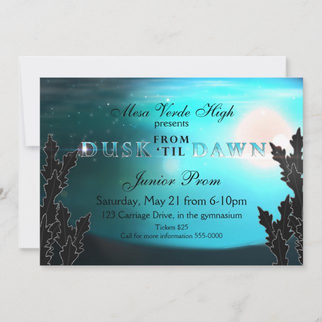From DUSK till DAWN Wedding Prom Party Invitations (Front)