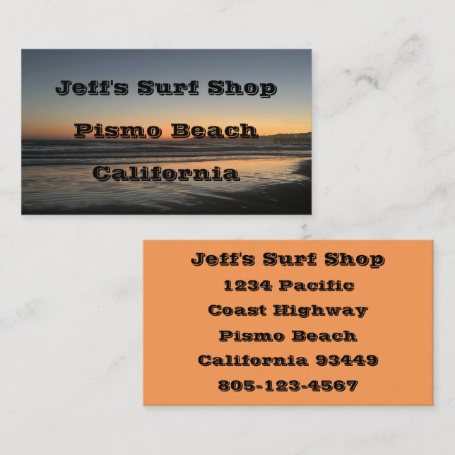 From Dusk Till Twilight At The Beach Photo Image Business Card (Front/Back)