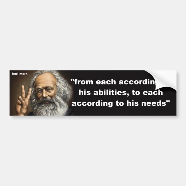 from each according to his abilities bumper sticker (Front)