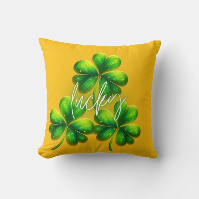 From emerald green to lucky clovers cushion (Front)