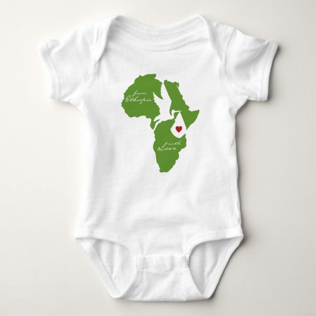 From Ethiopia w/ Love Adoption Baby Bodysuit (Front)