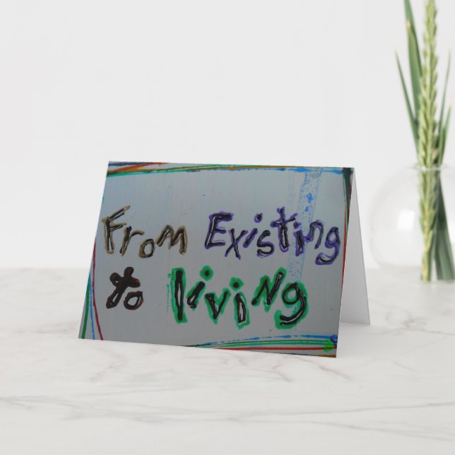 "from existing to living" recovery cards (Front)