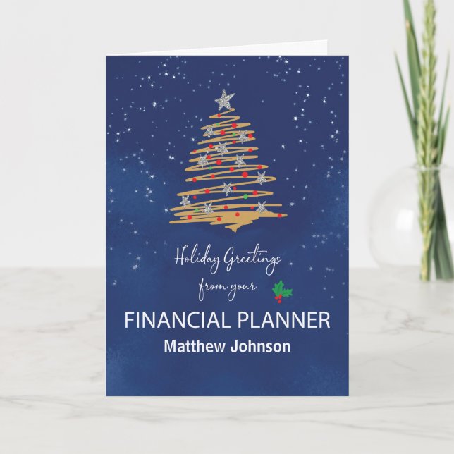 From Financial Planner Christmas Tree Custom Name Card (Front)