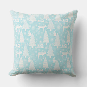From Foxes Deers and Christmas-Teal Xmas Cushion